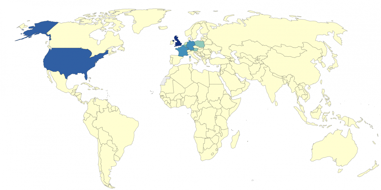 A map of global cumulative CO2 emissions over time